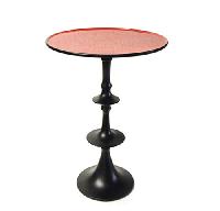Round red table 30cm height 42cm - Table rouge emaillée diamètre 30cm Hauteur 42cm